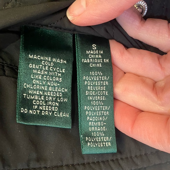 Lauren by Ralph Lauren Black and White Reversible Insulated Puffer Vest, Small - Picture 14 of 14